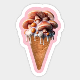 digital collage- Slimy Mushroom Ice-cream Sticker